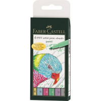 Набор капиллярных ручек Faber-Castell 6 PITT Artist Pen Brush Pastel, 6 шт. пастельные оттенки, наконечник B (167163)