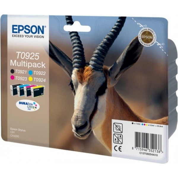 Epson C13T10854A10 Набор картриджей T0925 Epson Stylus C91 / CX4300 (4 цвета) Установить до 11/2012***