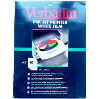 Verbatim 38586 Ink Jet White Film - Пленка белая A4  для печати на струйном принтере, 10 листов