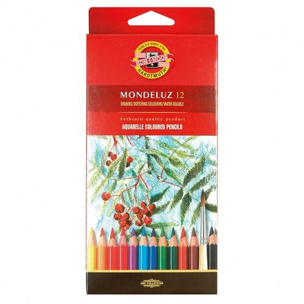 Набор цветных акварельных карандашей Koh-I-Noor Mondeluz 12, 12 цветов