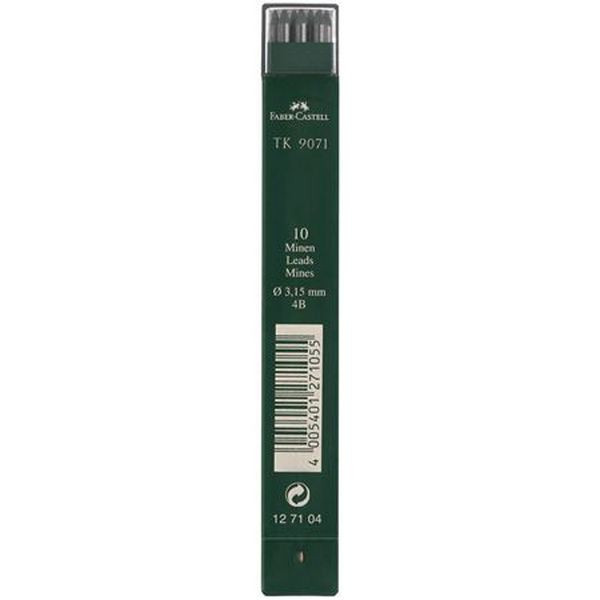 Грифели для карандашей Faber-Castell TK 9071 графитные 3.15 мм 4B 10 шт. (Faber-Castell 127104 УЦ) В комплекте 7 грифелей из 10