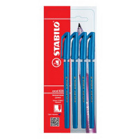 Ручка шариковая STABILO excel 828 F синяя, 4 шт в блистере (STABILO 828/4-2B)