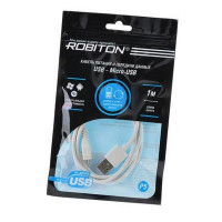 Кабель USB ROBITON P5 USB A - Micro-USB, Charge&Sync, 1м белый PH1