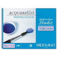 Альбом Fabriano Watercolor Studio Torchon для акварели, 13,5x21см, 270г/м2, 12л, спираль по короткой стороне (Fabriano 72701321)