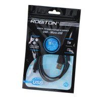 Кабель USB ROBITON P5 USB A - Micro-USB, Charge&Sync, 1м черный PH1