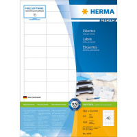 HERMA 4474 Этикетки самоклеющиеся Бумажные А4, 48.5 x 25.4, цвет: Белый, клей: перманентный, для печати на: струйных и лазерных аппаратах, в пачке: 100 листов/4000 этикеток