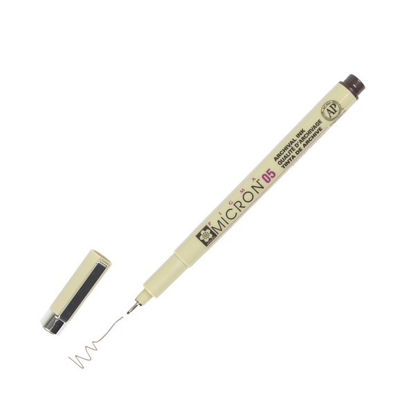 Ручка капиллярная Sakura Pigma Micron 05 (117), 0,45 мм, сепия (Sakura XSDK05#117)