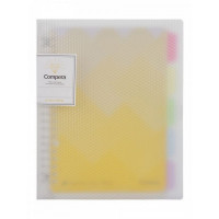 Тетрадь на 20 кольцах А5, линейка, 50 листов с разделителями Comix Compera Diamond цвет Прозрачно-желтый (COMIX C7105 YW)