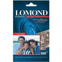 Lomond 1103302 Полуглянцевая (Semi Glossy) микропористая фотобумага для струйной печати, Ярко-белый цвет, A6, 260 г/м2, 20 листов