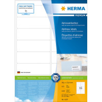 HERMA 4267 (круглые углы) Этикетки самоклеющиеся Бумажные А4, 99.1 x 33.8, цвет: Белый, клей: перманентный, для печати на: струйных и лазерных аппаратах, в пачке: 100 листов/1600 этикеток