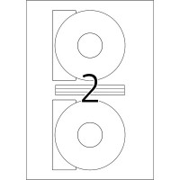 HERMA 4471/1 Этикетки самоклеющиеся для CD-дисков Бумажные А4, д. 116 мм, цвет: Белый, клей: перманентный, для печати на: струйных и лазерных аппаратах, 1 лист/2 этикетки