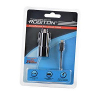 Адаптер/блок питания автомобильный ROBITON App04 Car Charging Kit 2.4A iPhone/iPad (12-24V) BL1