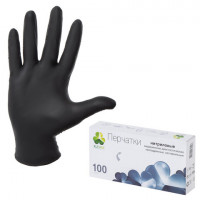 Перчатки нитриловые смотровые, 50 пар (100 шт.), неопудренные, L (большой), KLEVER "Стандарт", черные, NG080 BL