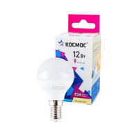 Лампа светодиодная КОСМОС LED12WGL45E1430 12Вт Е14 3000K BL1