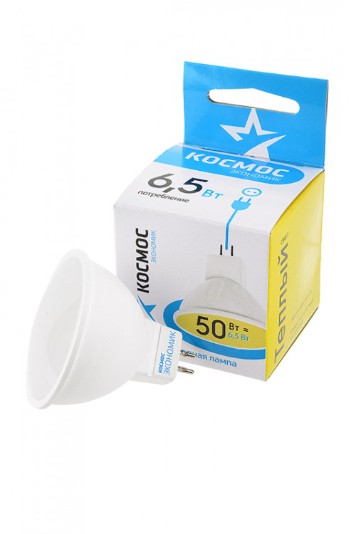 Лампа светодиодная КОСМОС ЭКОНОМИК/BASIC LED6.5wJCDRC30 6.5Вт GU5.3 3000K BL1