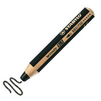 Цветной карандаш Stabilo Woody, 3 в 1: цветной карандаш, акварель и восковой мелок, Черный (STABILO 880/750)