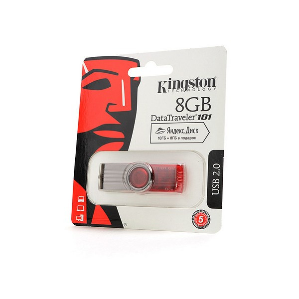 USB Flash Drive  8 Gb Kingston DataTraveler 101 G2 DT101G2/8Gb красная