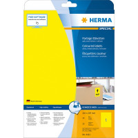 HERMA 4421 Этикетки самоклеющиеся Бумажные А4, 210.0 x 297.0, цвет: Желтый, клей: перманентный, для печати на: струйных и лазерных аппаратах, в пачке: 20 листов/20 этикеток