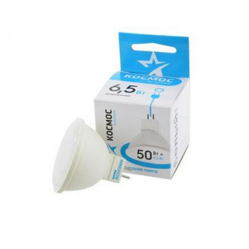 Лампа светодиодная КОСМОС ЭКОНОМИК/BASIC LED6.5wJCDRC45 6.5Вт GU5.3 4500K BL1 Тип: R/4.5K/F-6.5/50/220/50-GU5.3Цена: за 1 шт.