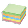 Блок для записей BRAUBERG в подставке прозрачной, куб 9х9х5 см, цветной, 122226