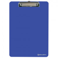 Планшет BRAUBERG SOLID A4 (315х225 мм) пластик, 2 мм, сверхпрочный с прижимом, синий, 1 шт. (BRAUBERG 226823)
