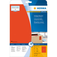 HERMA 4422 Этикетки самоклеющиеся Бумажные А4, 210.0 x 297.0, цвет: Красный, клей: перманентный, для печати на: струйных и лазерных аппаратах, в пачке: 20 листов/20 этикеток