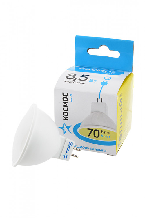 Лампа светодиодная КОСМОС BASIC LED8.5wJCDRC30 8.5Вт GU5.3 3000K BL1