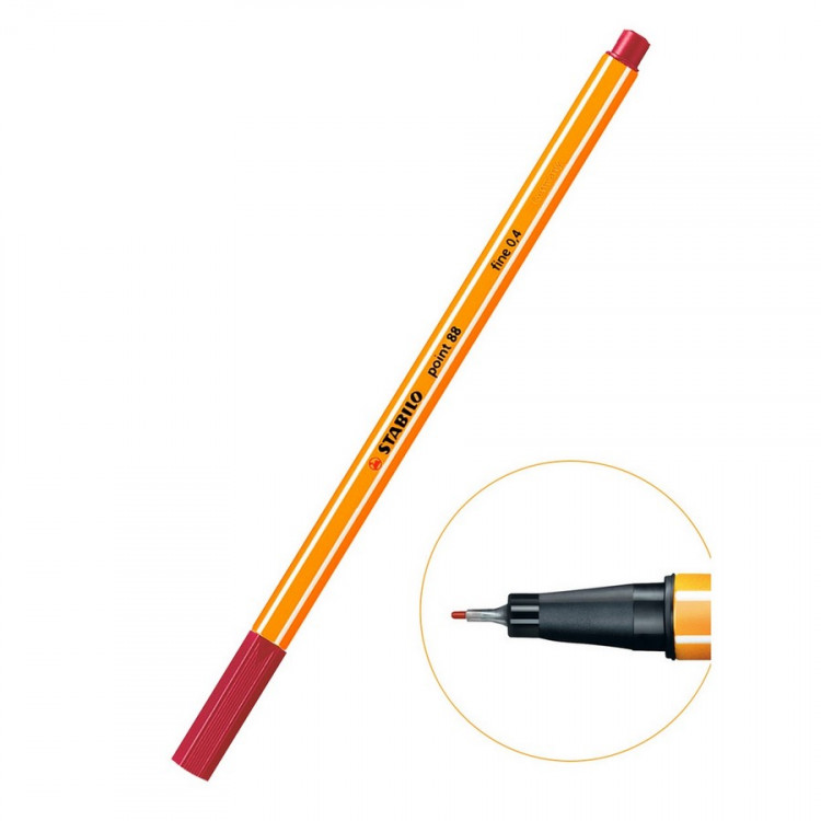 Ручка капиллярная Stabilo Point 88 0,4 мм, 88/50 темно-красный (STABILO 88/50)*