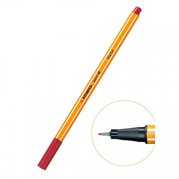 Ручка капиллярная Stabilo Point 88 0,4 мм, 88/50 темно-красный (STABILO 88/50, 0А-00003151)*