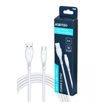 Кабель USB ROBITON P6W USB A-Type-C, 1м белый BL1 Тип: Ap+TypeC-D-1.0Цена: за 1 шт.