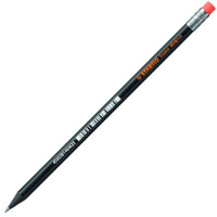 Карандаш Чернографитный Stabilo Swano 4918 Круглый, Hb. Корпус Черный. Ластик Неон Оранжевый.  (STABILO 4918/HB-54)
