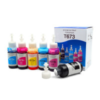 NV Print NVP-T673-6100 Чернила T673 для принтеров Epson L800, L805, L810, L8158, L850, L1800, комплект 6 цветов по 100 мл совместимые