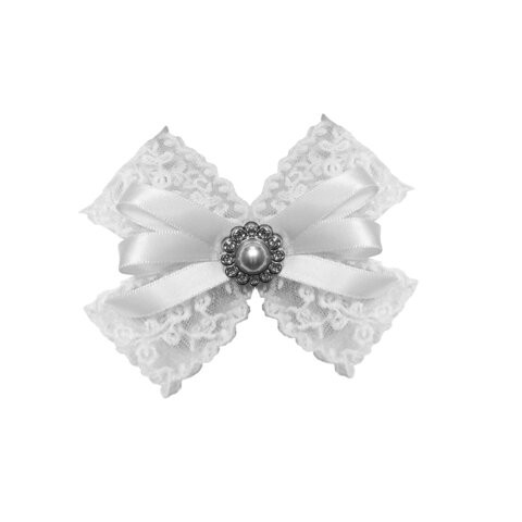 Бант для волос НАБОР 2 шт. и 1 шт., 10х8 см, на заколке, белый, АССОРТИ, MONTE VITA (МОНТЕ ВИТА), 457119