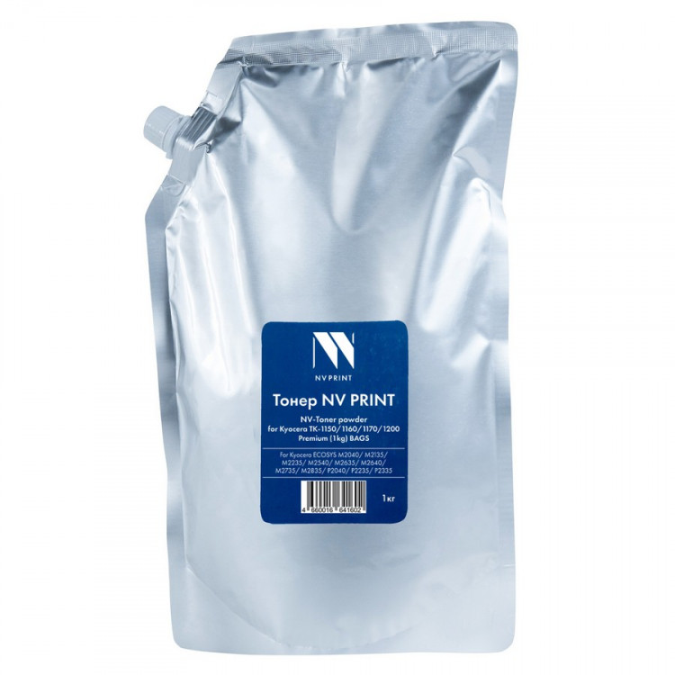 NV Print NVP-KyoTK-1150-PR-1KG-BAG Тонер Kyocera TK-1150, TK-1160, TK-1170, TK-1200 (1кг, ASC), для Kyocera ECOSYS M2040, M2135, M2235, M2540, M2635, M2640, M2735, M2835, P2040, P2235, P2335 Premium пакет