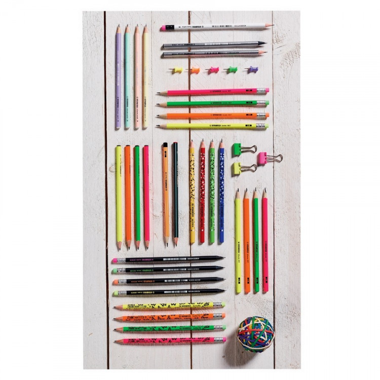 Карандаш чернографитный STABILO Othello 2988 HB с ластиком, корпус зеленый (STABILO 2988/HB)