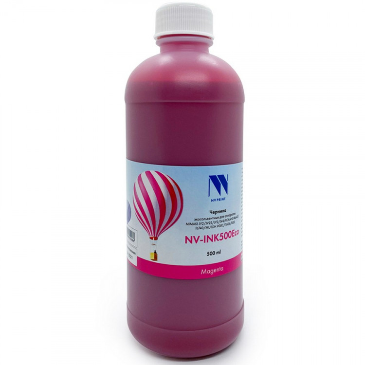 NV Print NVP-INK500MEco Чернила экосольвентные NV-INK500MEco для аппаратов Epson, Mimaki, Mutoh, Roland (500ml) Magenta