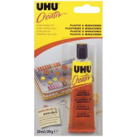 Клей для пластмасс и художественных миниатюр UHU Creativ Plastik & Miniaturen, 33 мл. / 29 гр., блистер (UHU 47330)