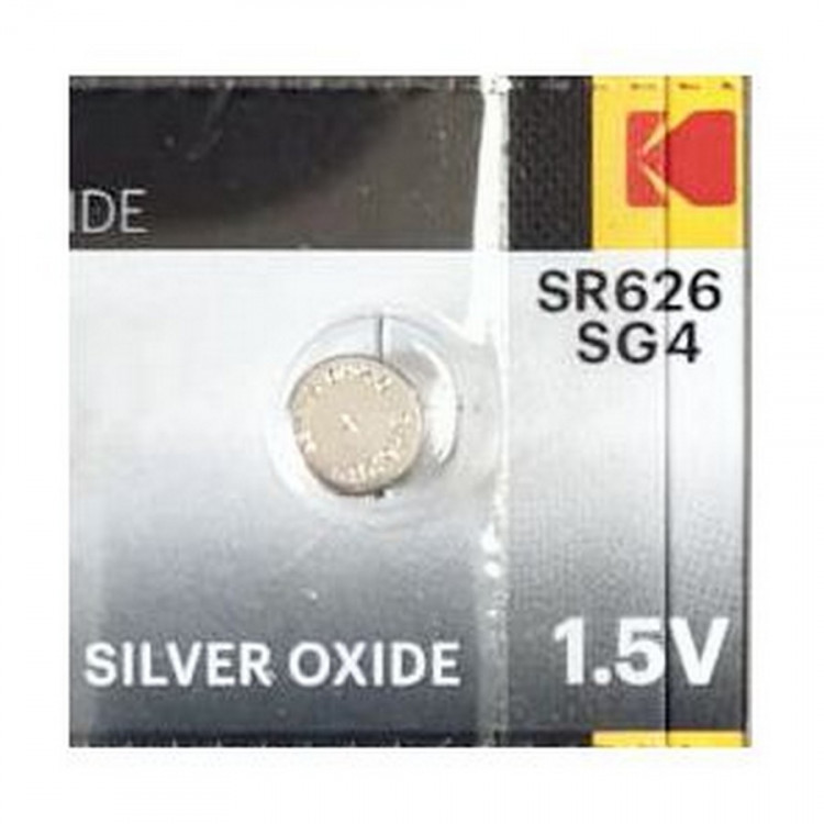 Батарейка Kodak MAX Silver Oxide SG4-SR626 377 SR626SW (0%Hg) Отрывной блок 1 шт