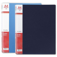 Папка файловая на 40 файлов FlexOffice A4 синяя (FO-DB02 D/BLUE)