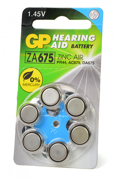 Батарейка GP Hearing Aid ZA675F-D6 ZA675 BL6 (Комплект 6 шт.)