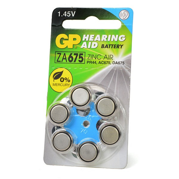Батарейка GP Hearing Aid ZA675F-D6 ZA675 BL6 (Комплект 6 шт.)