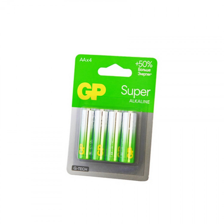 Батарейка GP Super GP15AA21-2CRSBC4 G-TECH LR6 BL4 (Комплект 4 шт.)