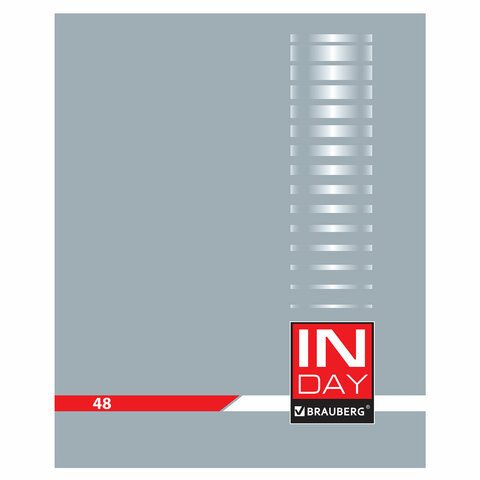 Тетрадь А5, 48 л, BRAUBERG INDAY, клетка, обложка картон, ассорти, 1 шт. (BRAUBERG 400518)