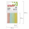 Закладки клейкие пастельные STAFF бумажные, 50х12 мм, 100 штук (4 цвета х 25 листов), европодвес, 127147