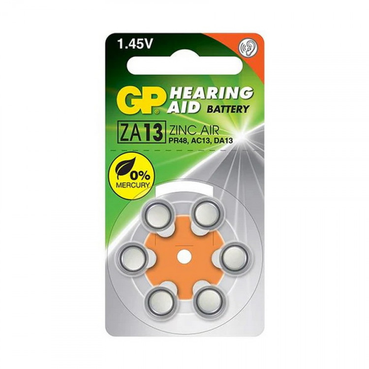 Батарейка GP Hearing Aid ZA13F-D6 ZA13 BL6 (Комплект 6 шт.)