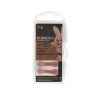 Батарейка DURACELL HEARING AID 13 в пласт. боксе 6 шт (Комплект 6 шт.)