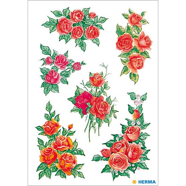 HERMA 3809 НАКЛЕЙКИ DECOR РОЗЫ (БУКЕТ)