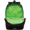 Рюкзак GRIZZLY школьный, анатомическая спинка, 2 отделения, черный с зелеными деталями, 41,5х29х18 см, RU-134-1/2