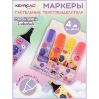 Набор текстовыделителей KEYROAD Смайлики, 2-5 мм, 4 цвета (KEYROAD KR973495)