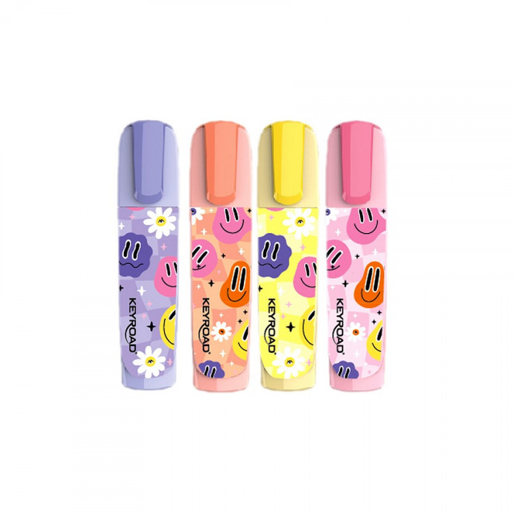 Набор текстовыделителей KEYROAD Смайлики, 2-5 мм, 4 цвета (KEYROAD KR973495)